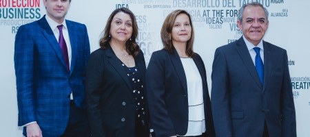 De izq. a der.: DIrector General Ignacio Mattar, Cecilia Belmar, Danica Mardesic y Marcos Morales / Cortesía