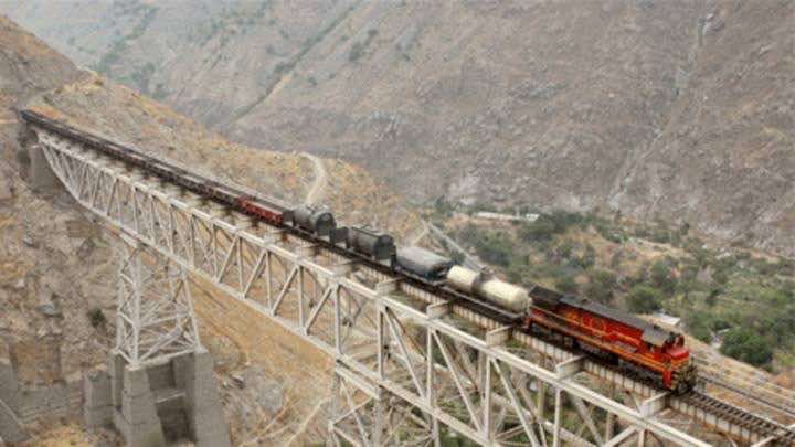 En el trayecto de 477 kilómetros el tren alcanza un altura de 4.781 metros sobre el nivel del mar / Tomado del sitio web de Ositran