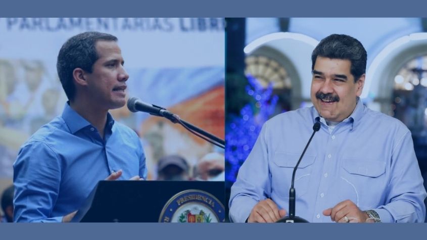 Juan Guaidó y Nicolás Maduro. El conflicto inició en 2018.