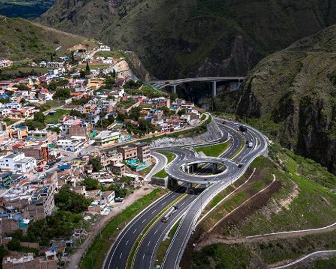 La autopista de peaje Rumichaca-Pasto tiene una extensión de 83 kilómetros y se localiza en el departamento de Nariño, en el sur de Colombia. Tomada del sitio web de Sacyr