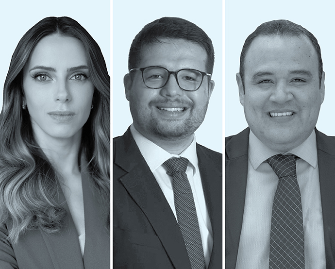 Rafaela Sionek, de BBL Advogados; Daniel Azevedo Nocetti, de Ferriani, Jamal & Fornazari Advogados (centro) y Orlando Vignolo, de VRA Abogados.