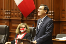  Durante la audiencia para la vacancia, se le concedió la palabra al presidente Vizcarra por una hora / Fuente: Congreso del Perú