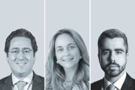 Fernando Lobo, de F. LOBO Advogados (izquierda); Adriana Garibe, de Lemos Advocacia, y Daniel Dias, de Chicarino, Quaresma, Tanaka & Dias Advogados.
