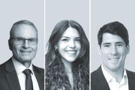 Oswaldo Henrique Duek, de Oliveira e Olivi Advogados Associados (izquierda); María Pilar Domínguez, de Bofill Mir Abogados, y Tomás Trusso, de TCA Tanoira Cassagne Abogados.