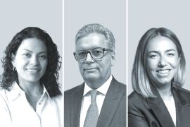 Lissette Valderrama, de GSA Legal (izquierda); Fábio Prieto de Souz, de Velloza Advogados, y Victoria Bengochea, de Martínez de Hoz & Rueda.