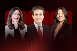 Michele Haidar, de Sperling Advogados (izquierda);    Jorge Trelles, de Hernández & Cía., y Thatyane Ribeiro, de MJAB Advogados.
