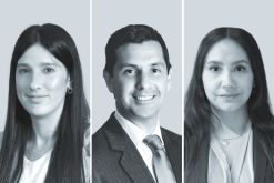 Milagros Ibarzábal Marval O’Farrell Mairal (izquierda); Andrés Balart Chocair, de Barruel, Borzutzky y Balart, y Sara Huerta, de HD Group.