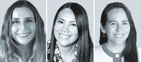 Francisca Franzani, de DLA Piper - Chile (izquierda); Karina Chinguel Degregori, de Vodanovik (centro), y Ximena Jirón, de Lawgic Abogados.